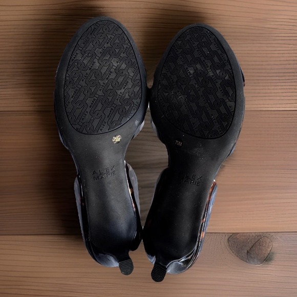 Alex‎ Marie Tortoise Criss Cross D'Orsay Heels Pumps Dressy Party Evening Sz 7.5 - Picture 6 of 7
